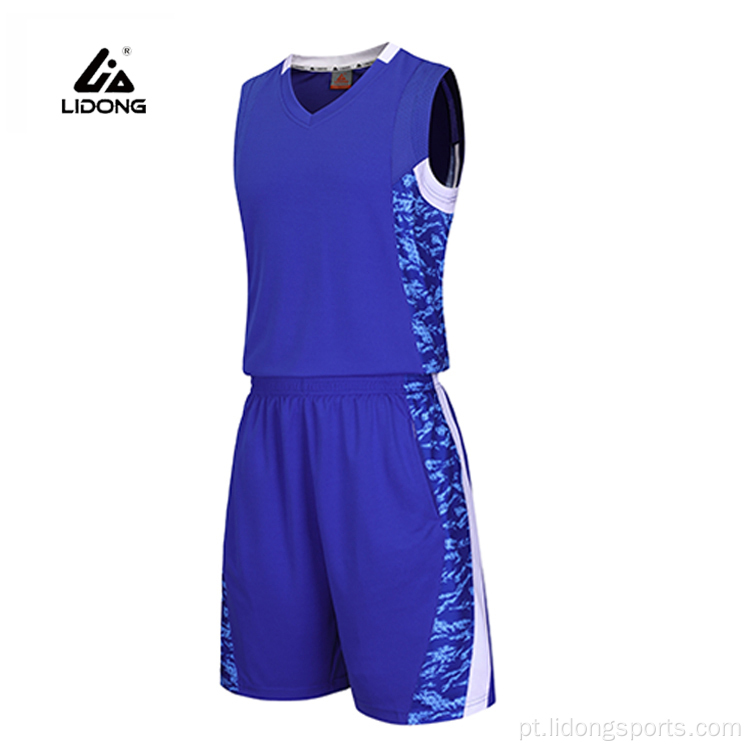 Top de basquete de uniforme de basquete personalizado e shorts