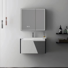 PVC Bathroom Wall Cabinet Vanity for Washbasin and Corner Installation