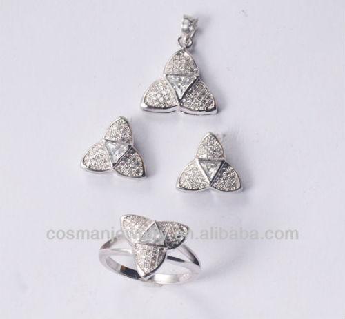 925 silver ladies wholesale costume jewelry setsrings and earrings