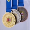 Medalla de metal de fútbol de deporte de bronce de plata de oro personalizado