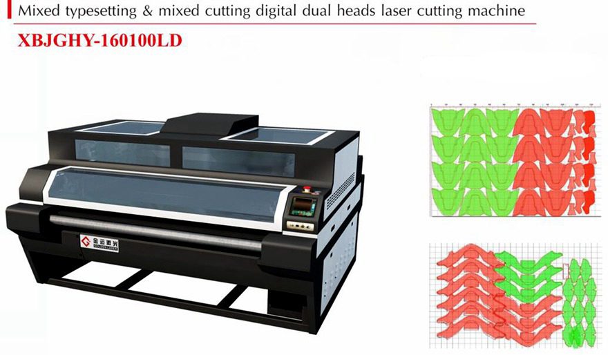 Dual Heads Laser Cutting Machine For Leather XBJGHY-160100LD