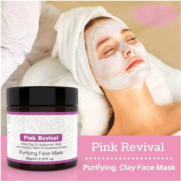 OEM Deep Cleansing Skin Brightening Pink Clay Purifying Face Mask