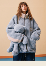 Cropped Teddy Jacket With Hood