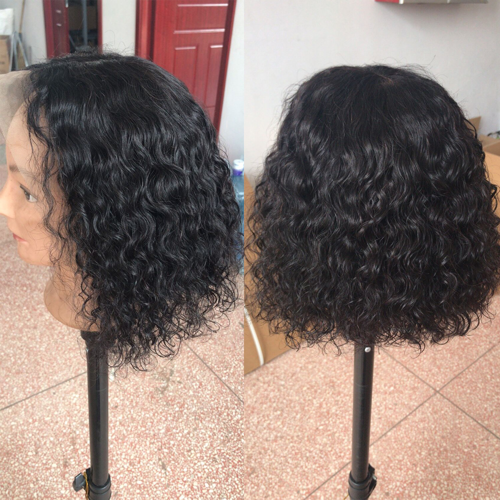 Curly Bob Wig Cheap Raw Brazilian Virgin Human Hair Lace Front Wig Wholesale Transparent Glueless Lace Frontal Wig For Women