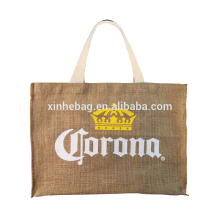 Eco friendly cheap screen printed burlap tote bags