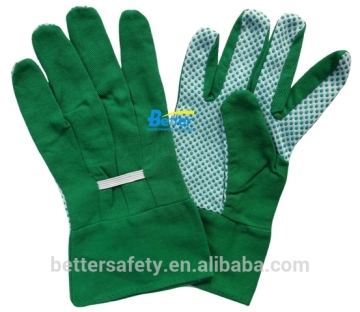 Mini Dots Palm Safety Cuff Women's Green Hand Gloves made in china