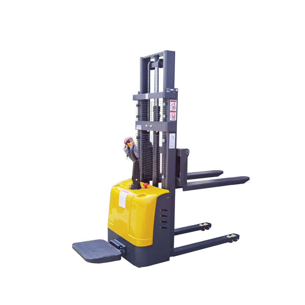 Inexpensive stand-up electric stacker