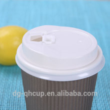 Dongguan Paper Coffee Cup Lids/China Manufacture Ripple Wall Paper Cup plastic white lids