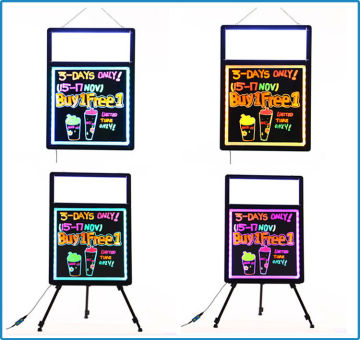 High brightness RGB 5050 rounded corner aluminium alloy frame acrylic write led boards with remote control