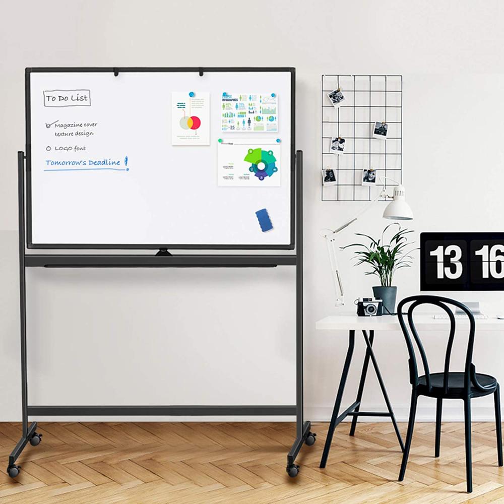  Mobile Whiteboard Aluminum Black Frame