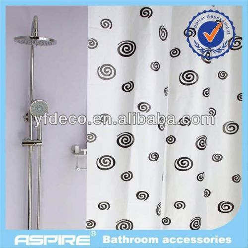 peva material black and white shower curtain