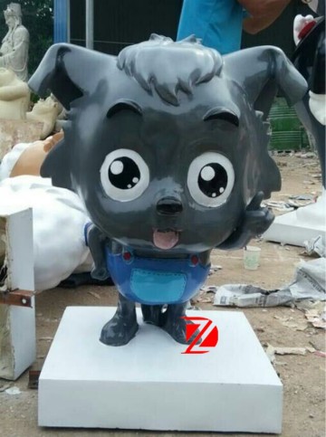 Cartoon wolf fiberglass statue