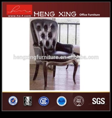 Antique glass metal leg oak dining chairs