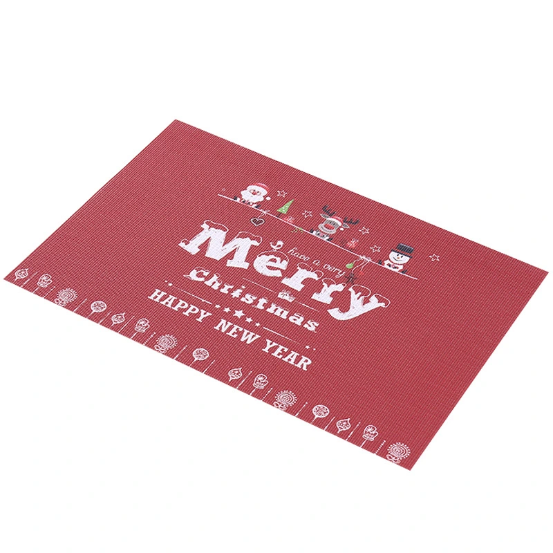 Hot Sales Christmas Table Decotation PVC Placemat Anti-Skid Heat Resistance Tablemat