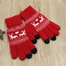 Snowflake Pattern Women's Warm Phone Texting Gloves
