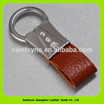 Customized fancy metal and leather key chain 15053