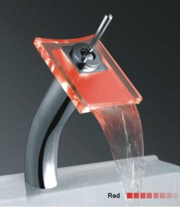 glass waterfall led faucet
