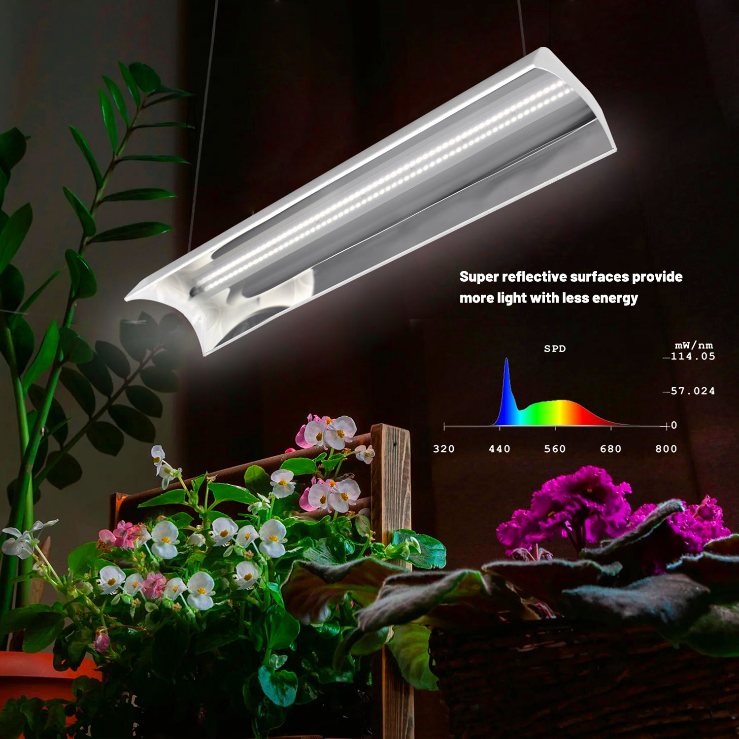 4ft 72w Full Spectrum Led Growing Strip For Hydroponic Indoor Plants ...