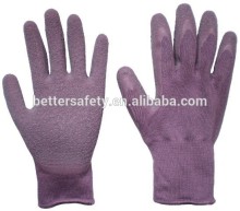 13 Guage Purple Bamboo Lined Coated Purple Latex Work Glove Bulk Price