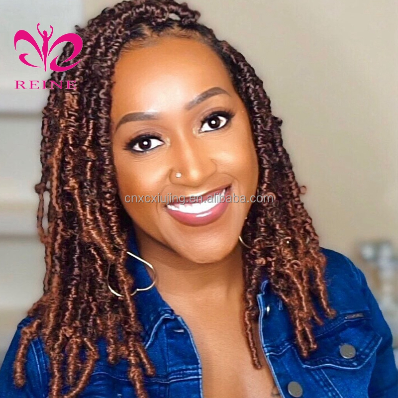 REINE Synthetic hair extention Bob Locs For African women Crochet Distressed Soft Faux butterfly locs