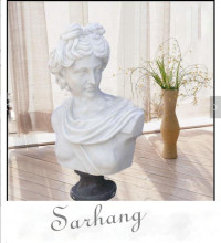 Custom made white marble Michelangelo David bust statue