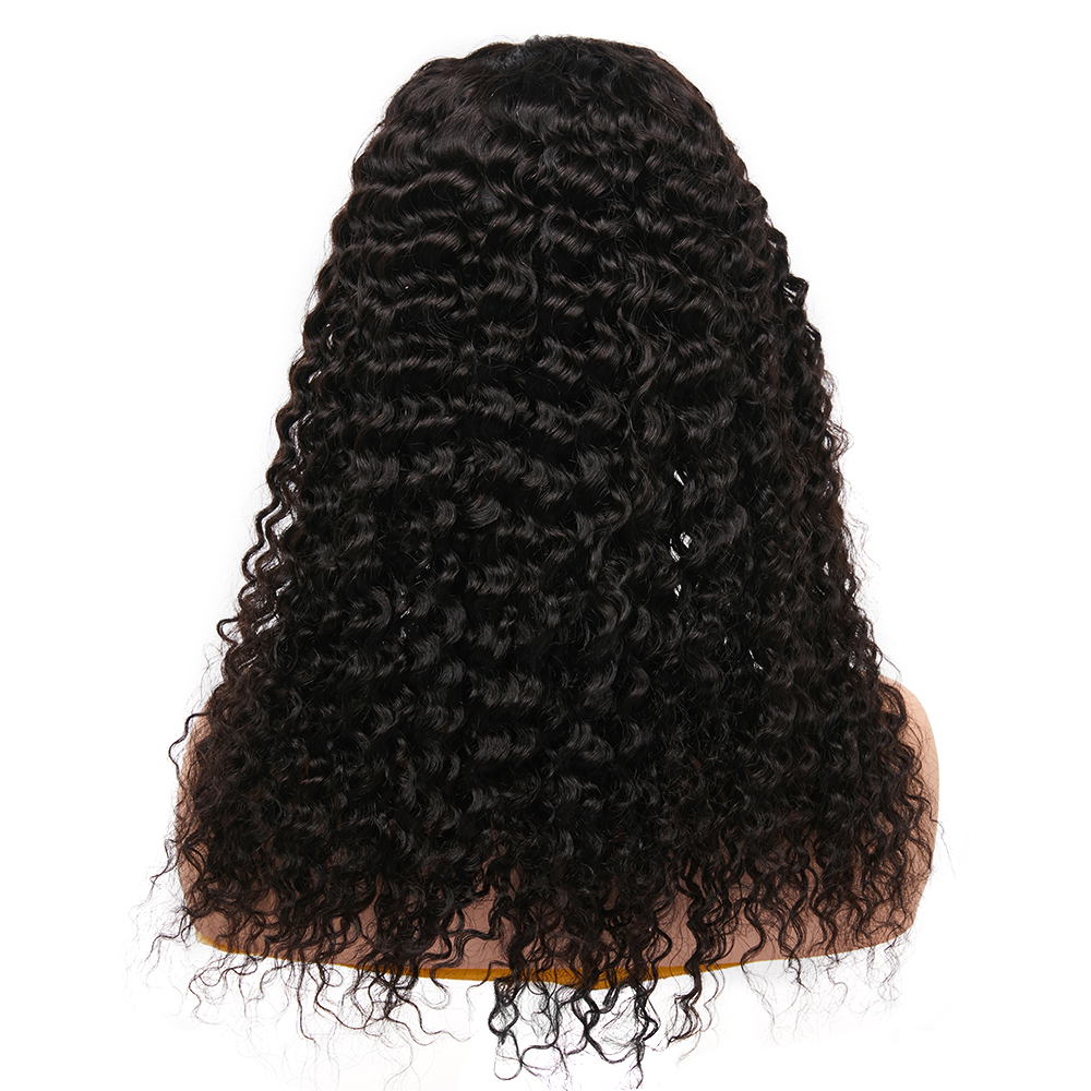 34 Inch Real Remy Virgin Human Hair Peruvian Kinky Curly Human Black Hair Ombre Lace Half Wig For Black Women