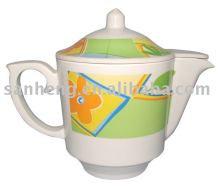 Round melamine pot with lid