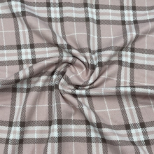 Polyester Spandex Blend Brushed Plaid Shirt Fabric