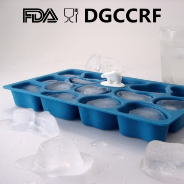 silicone polar bear ice cube tray