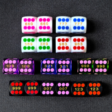 Bescon Professional Precision Dice Round Corner 9/16" (14.3mm) with Colorful Dots, Colored Dots Precision Backgammon Dice 14.3MM