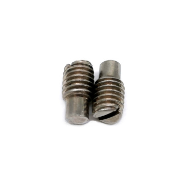 Metric slotted set screws dog point set screws