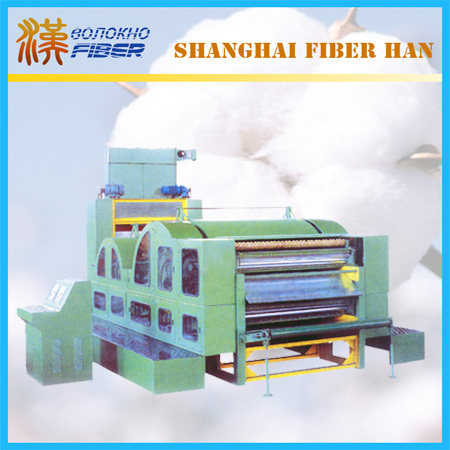 Nonwoven textile carding machine, fiber carding machine