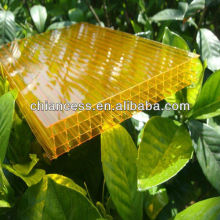 transparent yellow polycarbonate PC hollow sheet sun board with four wall/layers