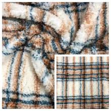 100%Polyester One Side Shuvelvteen Fleece with Check Printed