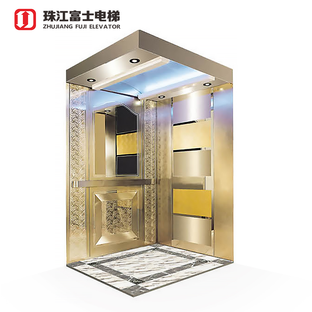 China Fuji Brand Oem Panoramic Cheap Residential Square Gearless Led Glass Mirror Good View Sightseeing Elevator Lift