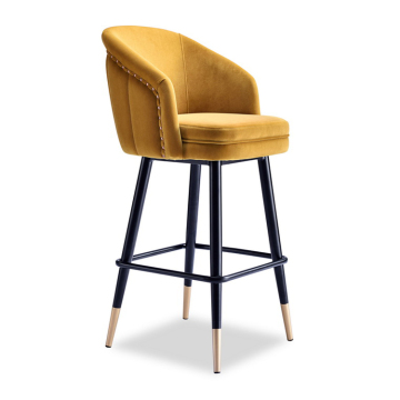 Vintage Upholstered Bar Chairs with Steel Frames for Nightclubs and Bars