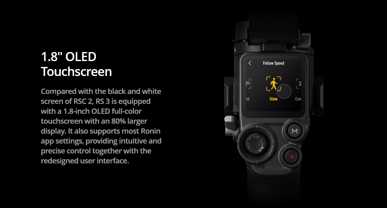 The new 2022 DJI RS 3 Handheld stabilizer 3kg heavy 1.8-inch touch color screen for 12 hours of battery life DJI RS 3