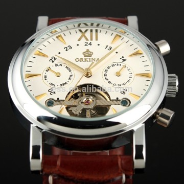 Tourbillon Automatic Leather Watch WM307