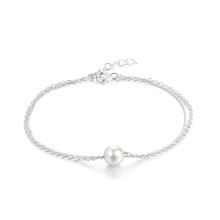 Wholesale 925 silver simple design pearl bracelt