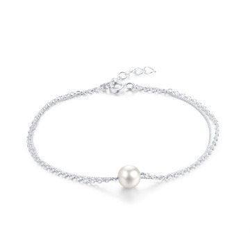 Wholesale 925 silver simple design pearl bracelt