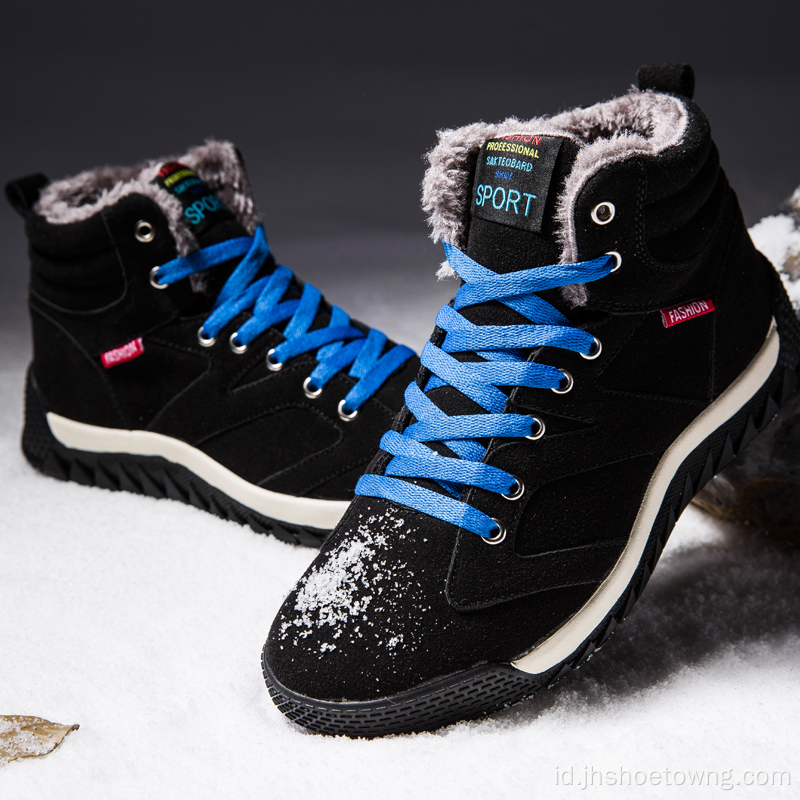 Sepatu kets Musim Dingin sepatu bot salju lapisan Bulu Imitasi