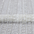 white sequin beaded embroidery fabric mesh lace fabric