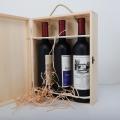 Caja de vino de pino alcanfor 3 botellas