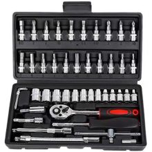 2024 Bestselling Portable 46pcs Auto Chrome Vanadium Steel Ratchet Wrench Tool Set