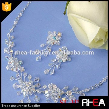 Handmade crystal bridal jewelry set