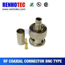 bnc crimp connector used with coaxial cable