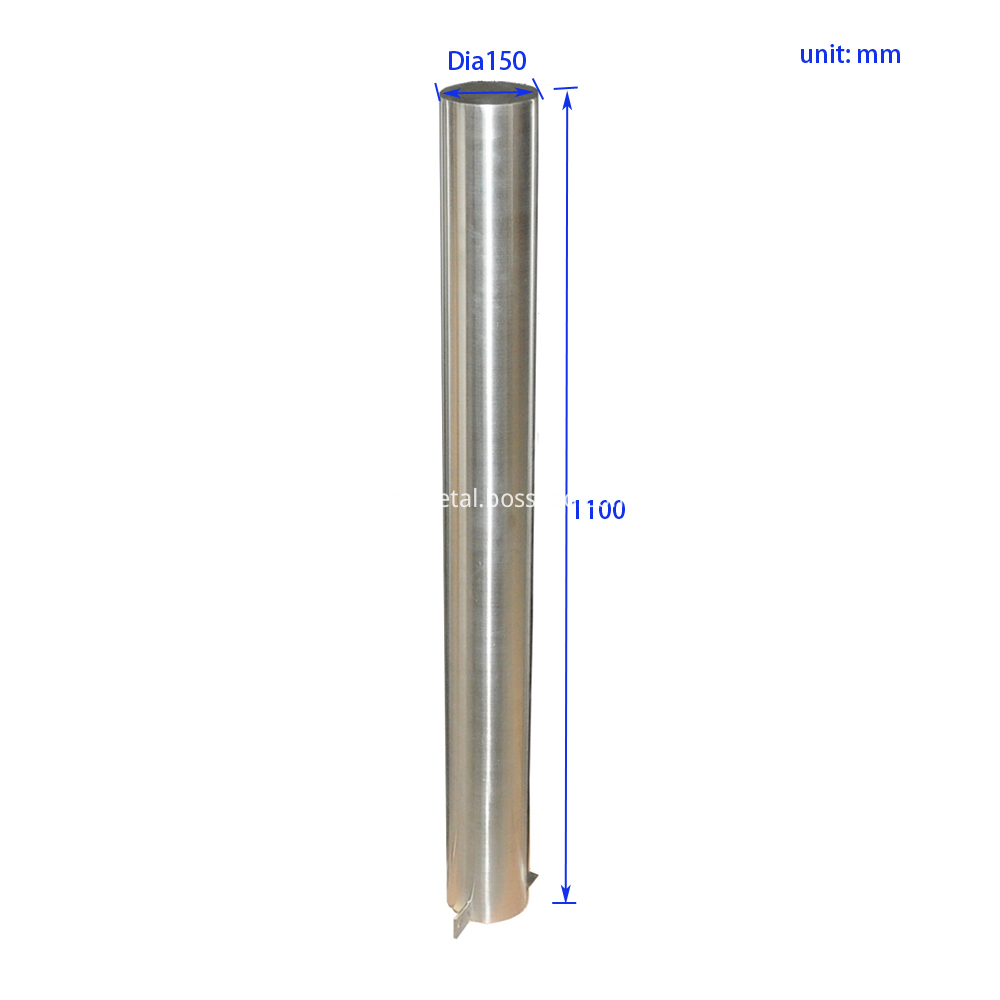 SWT0006 1100mm Commercial Stainless Steel Sidewalk Bollard Post Size