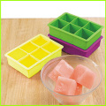 Grosir 6-rongga Fleksibel Silicone Ice Cube Tray