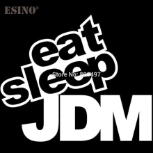 New Car Styling Funny Eat Sleep JDM Car Creative Decorative Auto Decal Cartoon Car Reflective Car Body Decal Pattern Vinyl