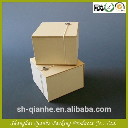 Paper gift box with a fixed string